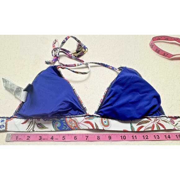 LA BLANCA Women Triangle Halter Bikini Top Sz 6 Multicolor Paisley Summer 79-23 - Picture 7 of 10